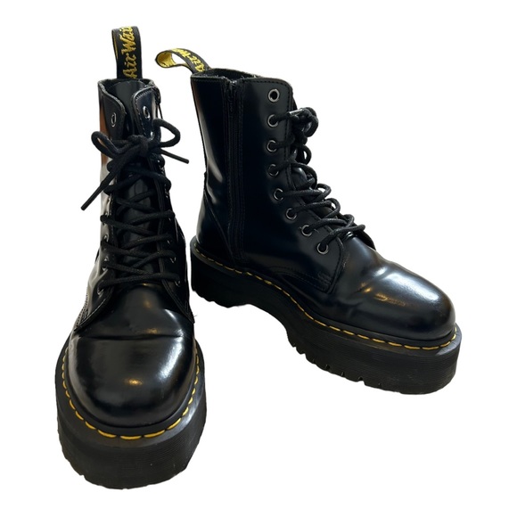 Dr. Martens Polished Black Jadon Platform Boots L8M7 - Picture 5 of 11